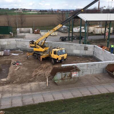 Dělící stěna na technologií kalů – AVE Čáslav